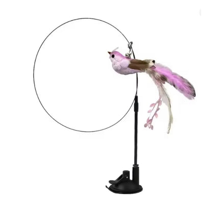 Interaktivna igrača za mačke s perjem, viseča in elastična