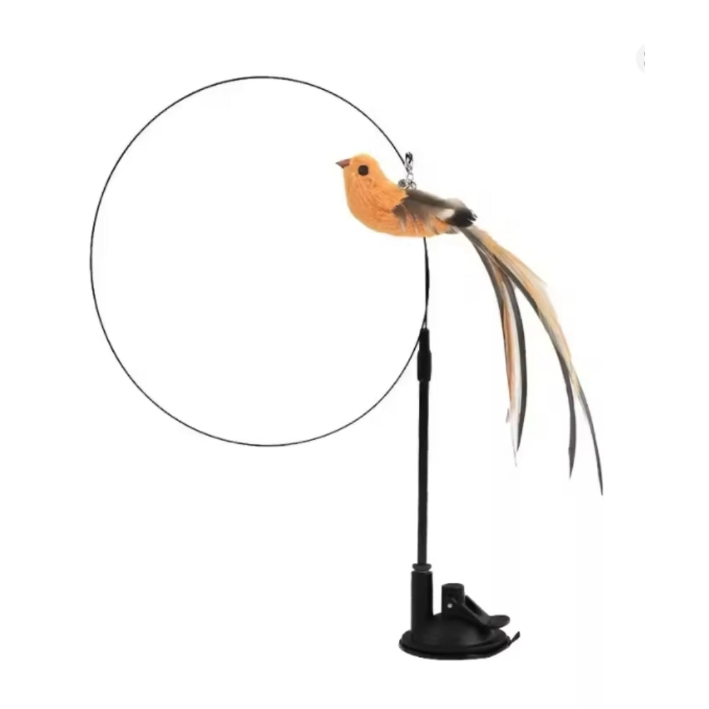 Interaktivna igrača za mačke s perjem, viseča in elastična