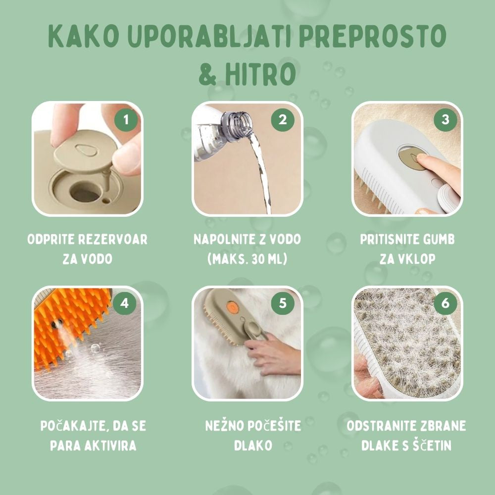 Veluna Steam Brush za mačke