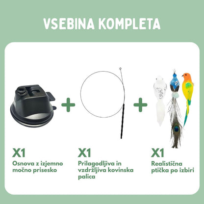 Interaktivna igrača za mačke s perjem, viseča in elastična